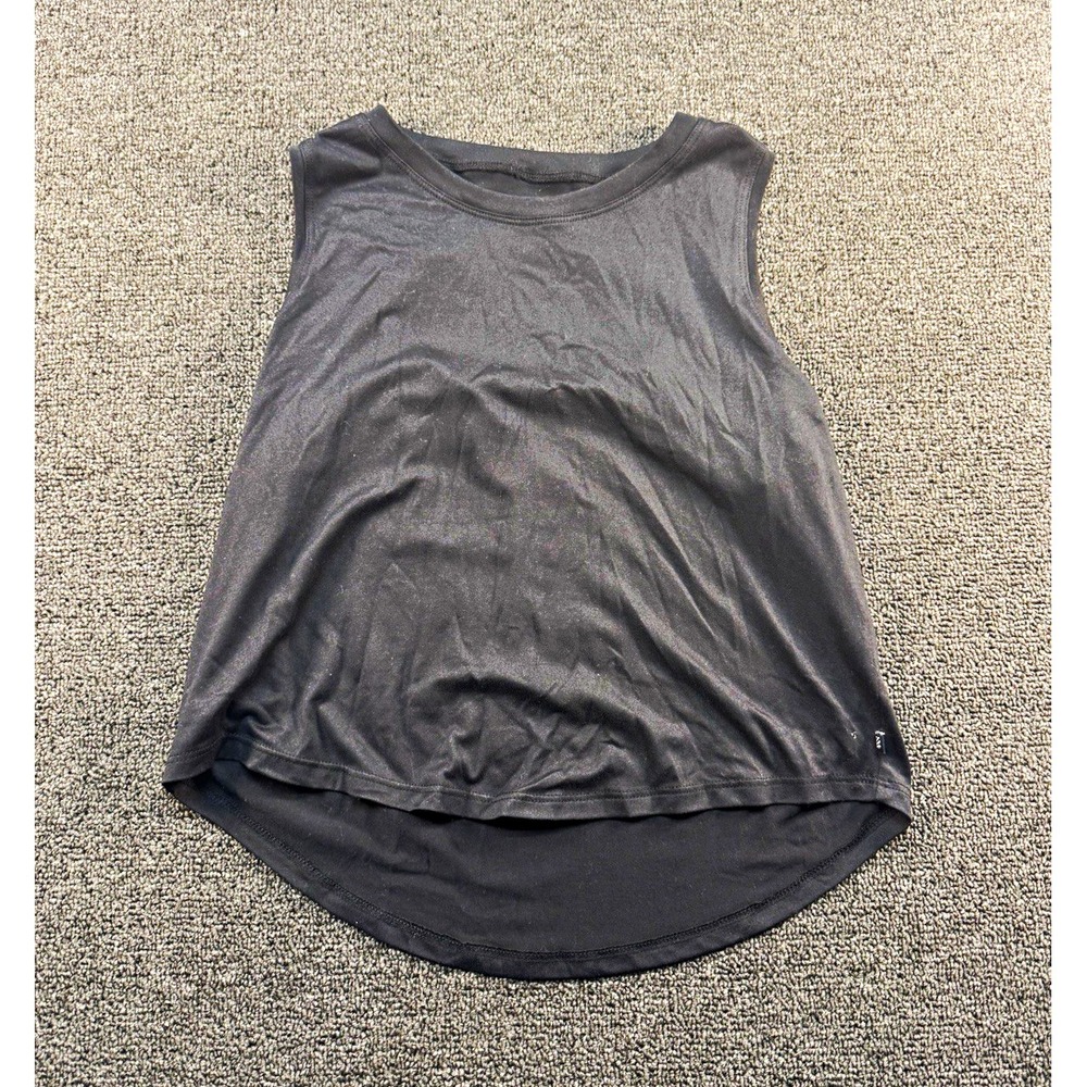 Sol Angeles Tank Top XS Black Sleeveless Stretch Keyhole Back Yoga Gym